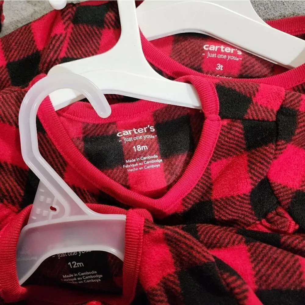 NEW girl's winter / Christmas buffalo plaid pajama nightgown, by Carter's